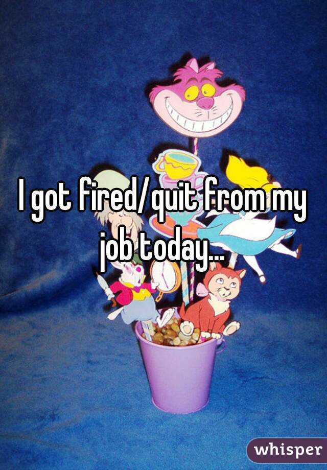 I got fired/quit from my job today... 