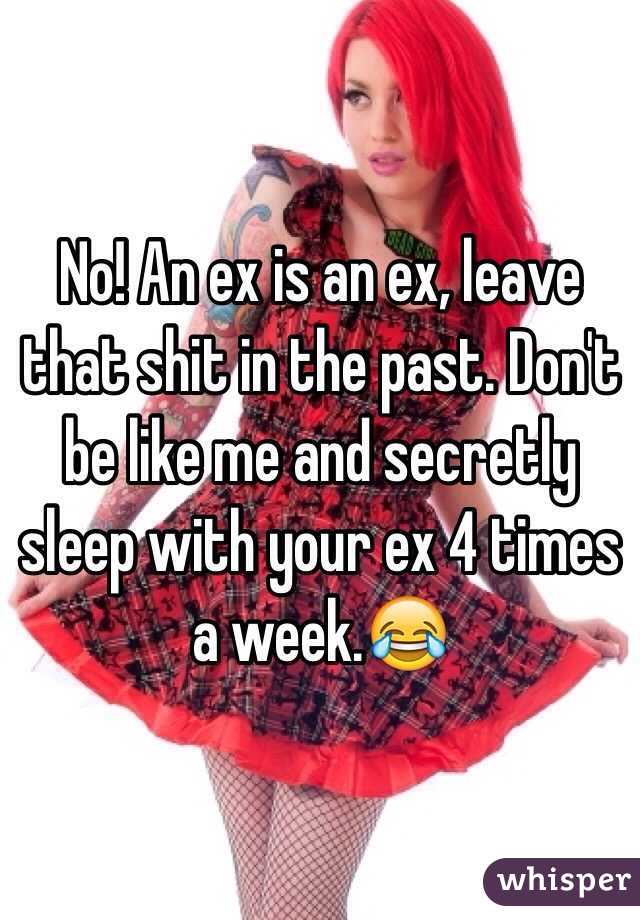 No! An ex is an ex, leave that shit in the past. Don't be like me and secretly sleep with your ex 4 times a week.😂