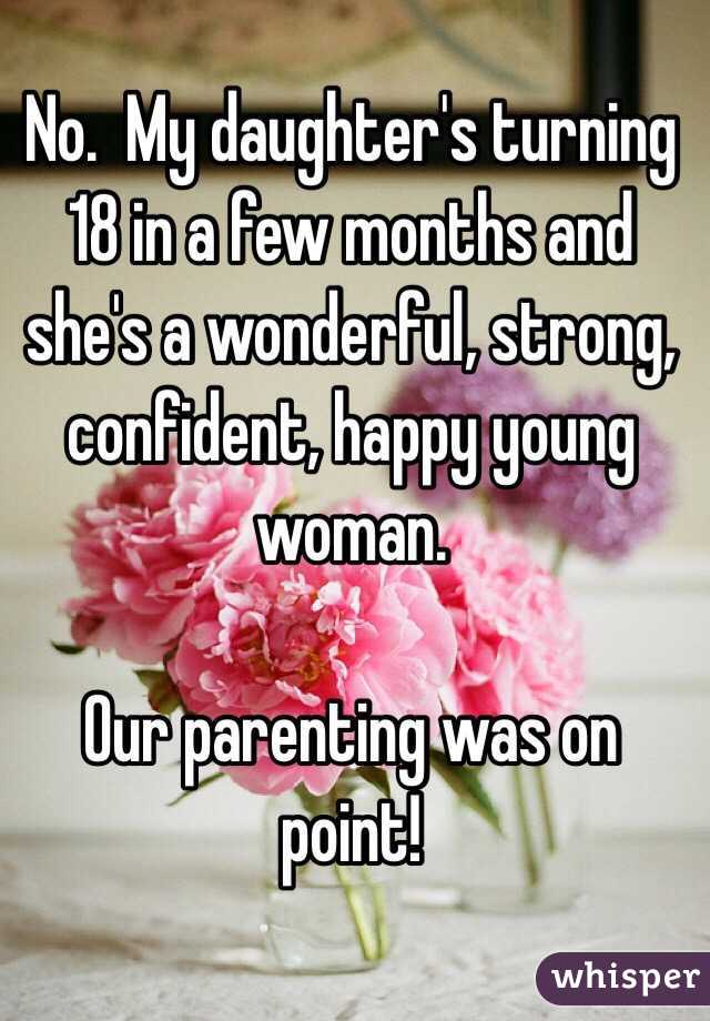 No.  My daughter's turning 18 in a few months and she's a wonderful, strong, confident, happy young woman.

Our parenting was on point!