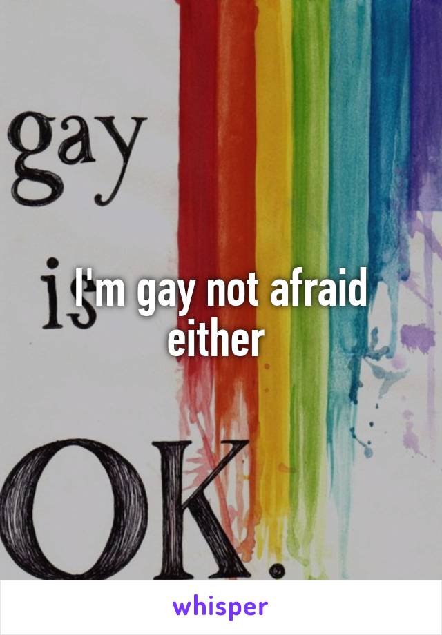 I'm gay not afraid either 