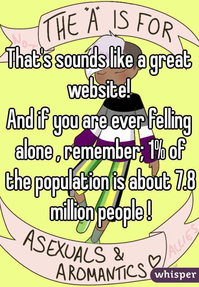 That's sounds like a great website! 
And if you are ever felling alone , remember; 1% of the population is about 7.8 million people !