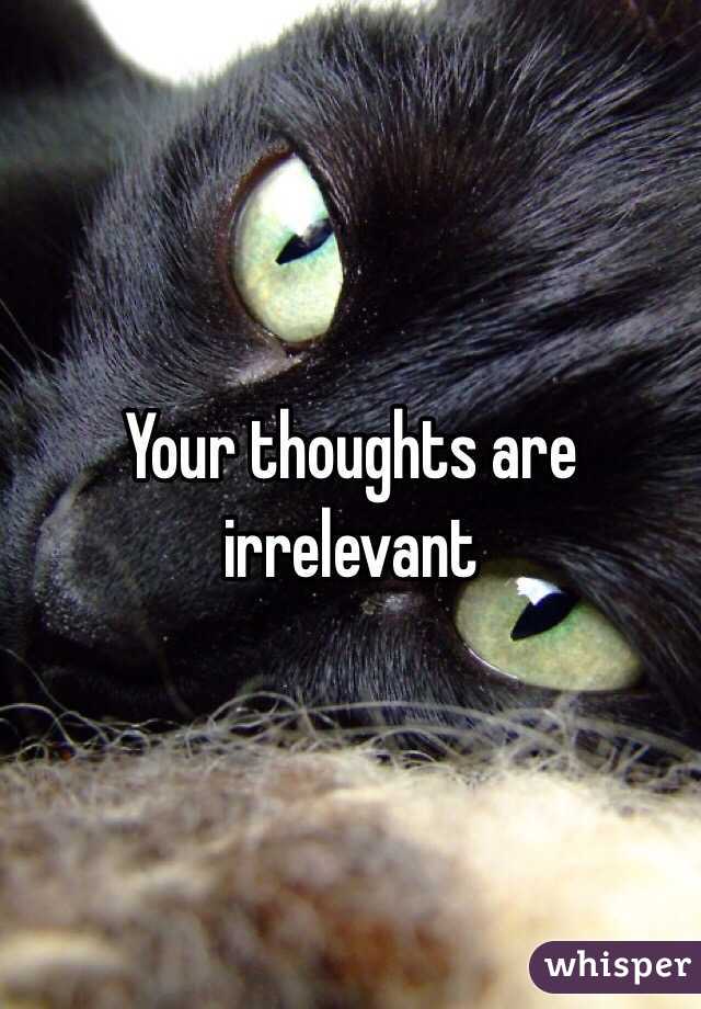 Your thoughts are irrelevant 