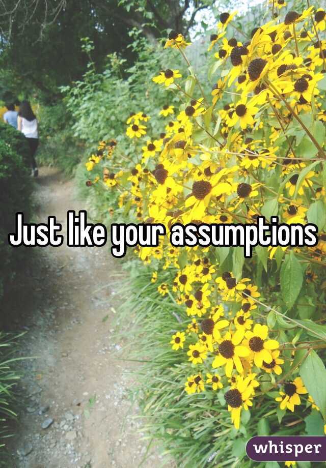 Just like your assumptions 