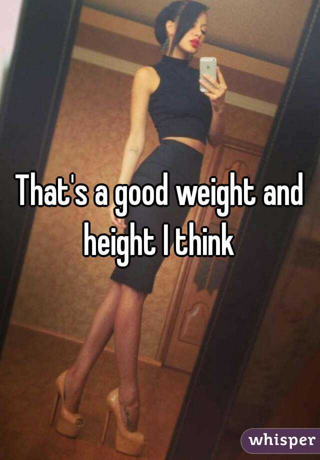 That's a good weight and height I think 