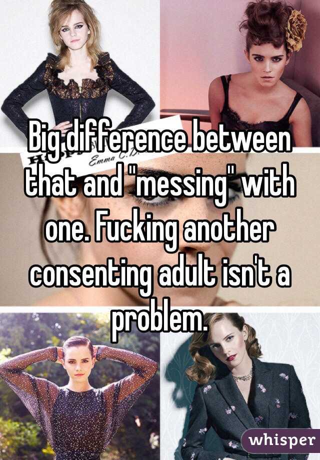 Big difference between that and "messing" with one. Fucking another consenting adult isn't a problem. 