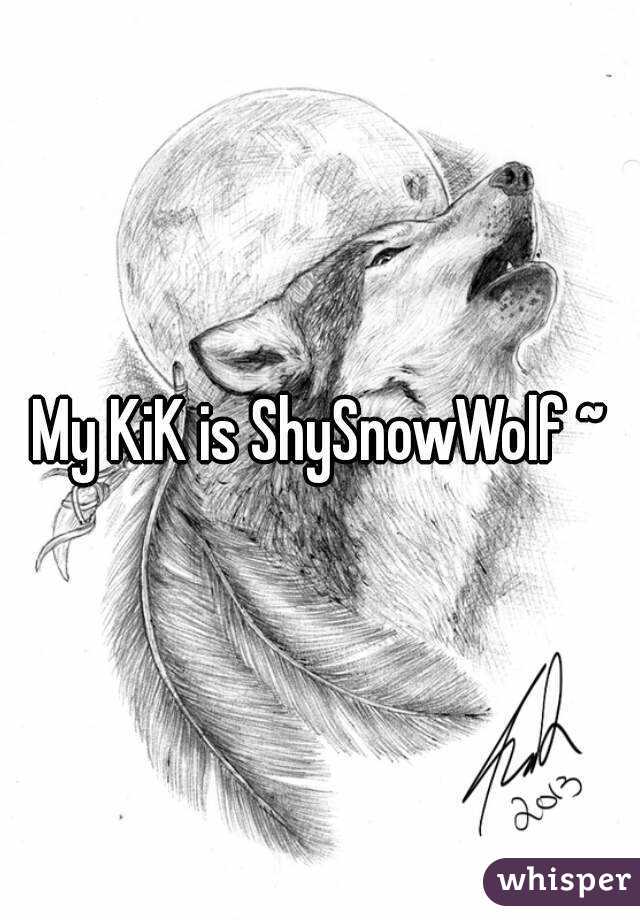 My KiK is ShySnowWolf ~