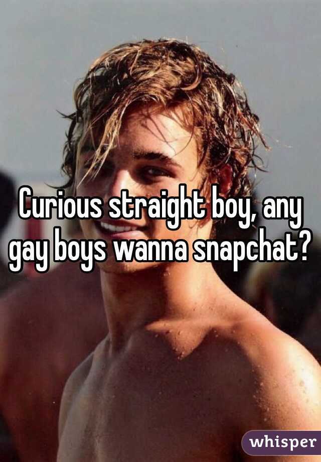 Curious straight boy, any gay boys wanna snapchat? 