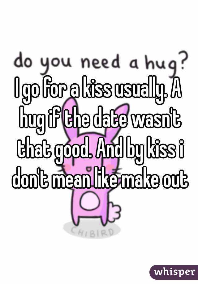 I go for a kiss usually. A hug if the date wasn't that good. And by kiss i don't mean like make out