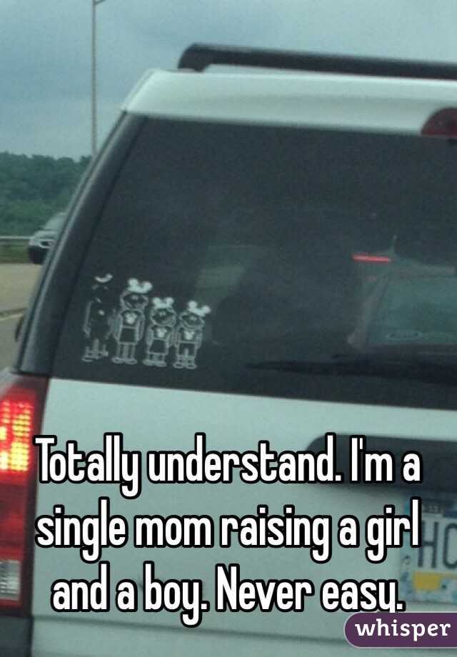 Totally understand. I'm a single mom raising a girl and a boy. Never easy. 