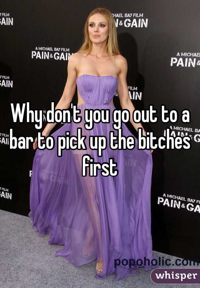 Why don't you go out to a bar to pick up the bitches first