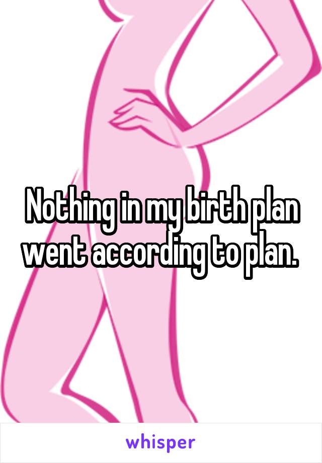 Nothing in my birth plan went according to plan. 