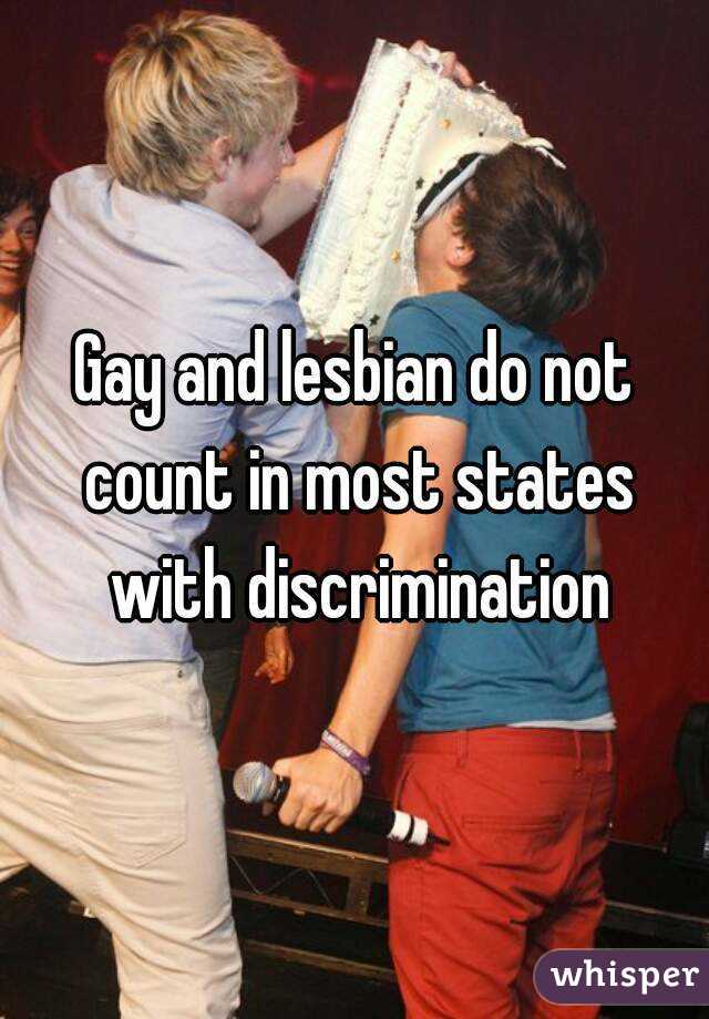 Gay and lesbian do not count in most states with discrimination