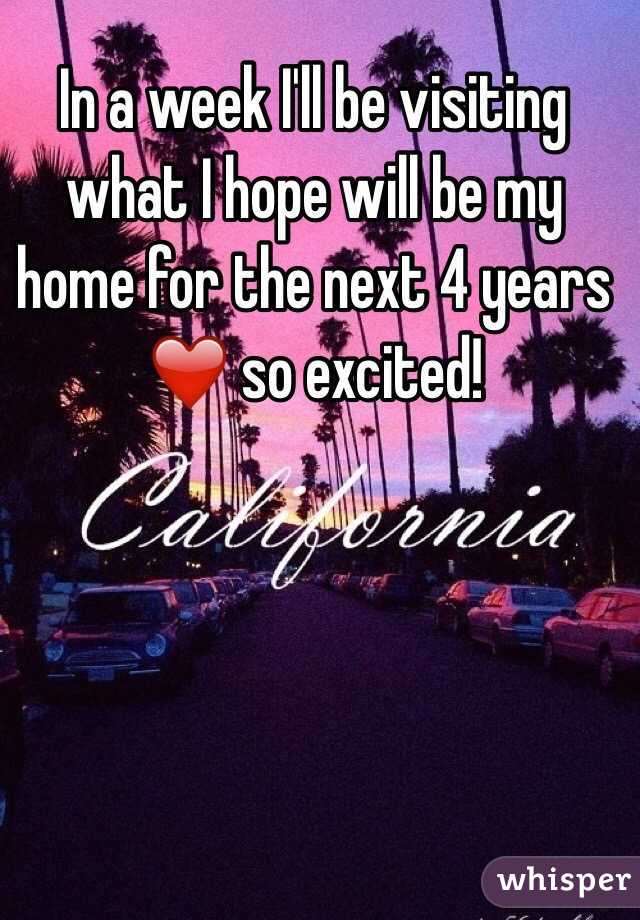 In a week I'll be visiting what I hope will be my home for the next 4 years ❤️ so excited!