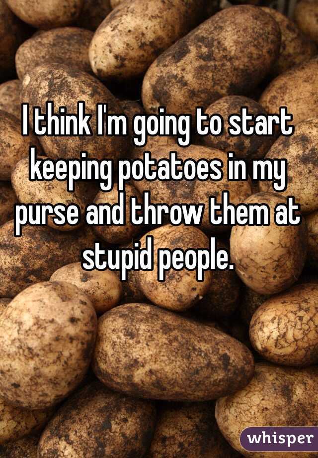 I think I'm going to start keeping potatoes in my purse and throw them at stupid people. 