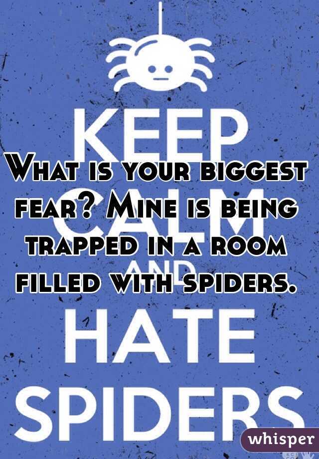 What is your biggest fear? Mine is being trapped in a room filled with spiders.