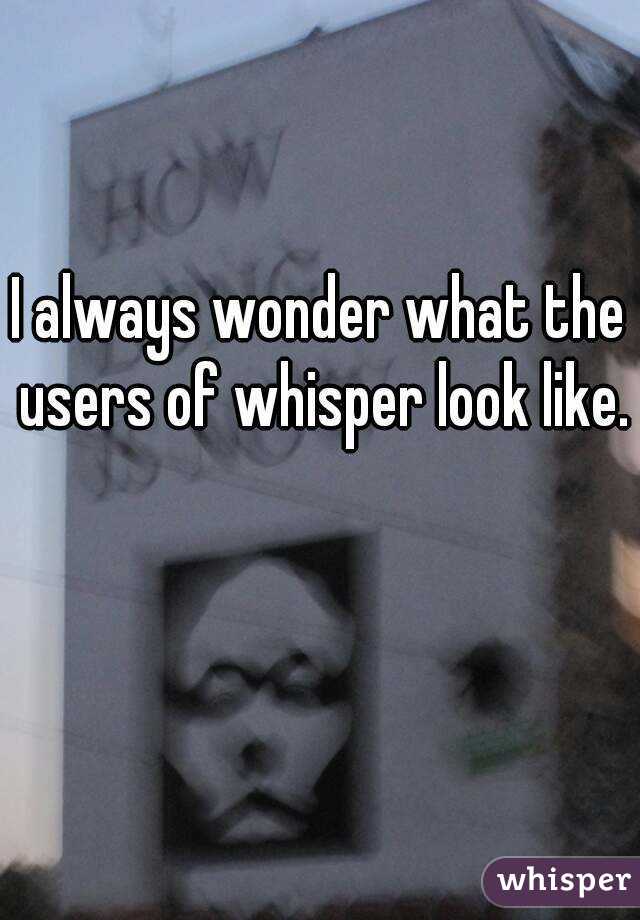I always wonder what the users of whisper look like. 