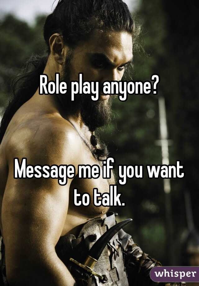 Role play anyone?


Message me if you want to talk.