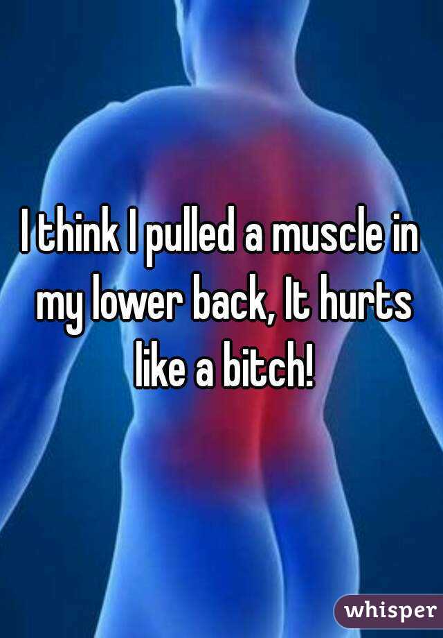 I think I pulled a muscle in my lower back, It hurts like a bitch!