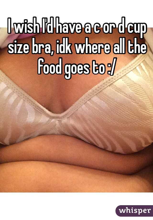 I wish I'd have a c or d cup size bra, idk where all the food goes to :/