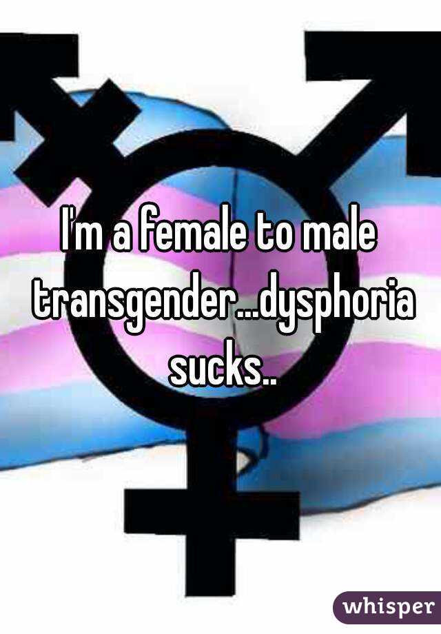I'm a female to male transgender...dysphoria sucks..
