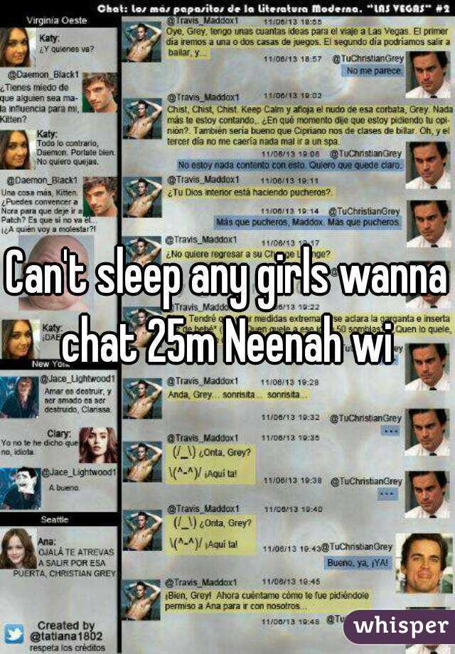 Can't sleep any girls wanna chat 25m Neenah wi 
