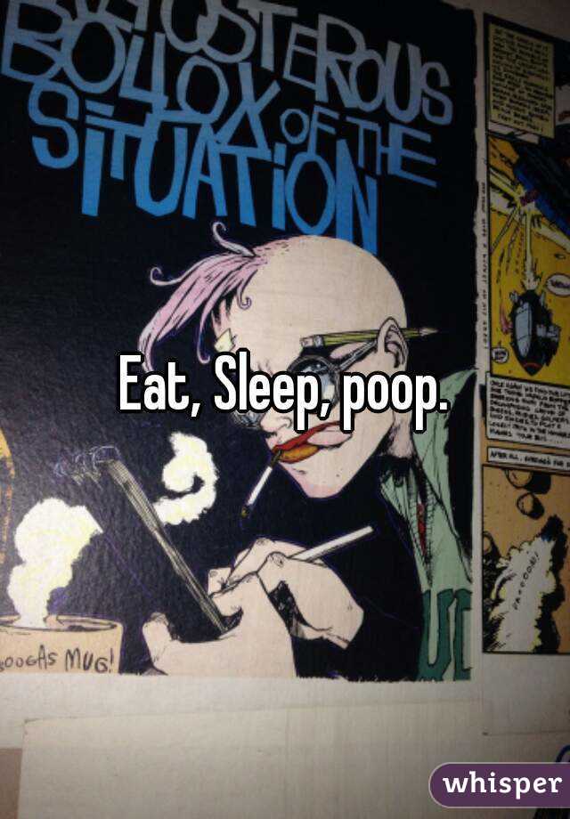 Eat, Sleep, poop.