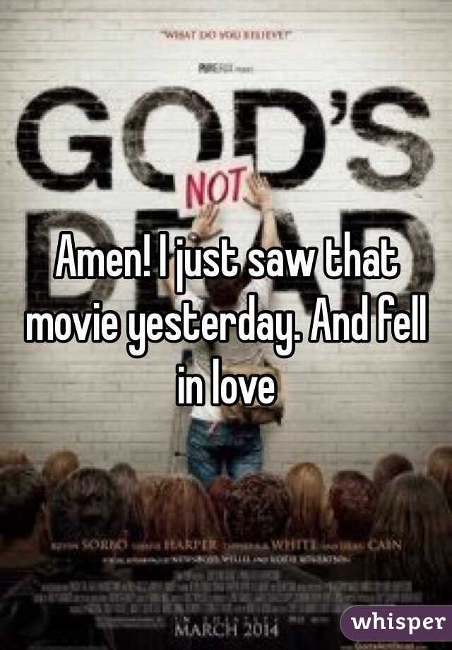 Amen! I just saw that movie yesterday. And fell in love 
