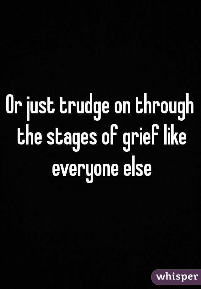 Or just trudge on through the stages of grief like everyone else