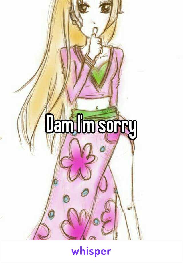 Dam I'm sorry