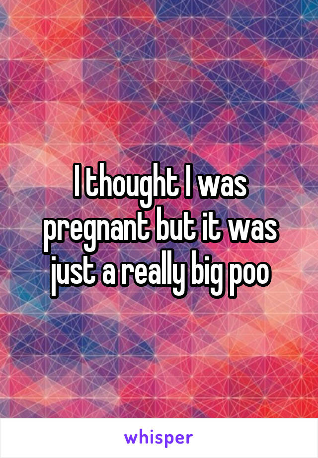 I thought I was pregnant but it was just a really big poo