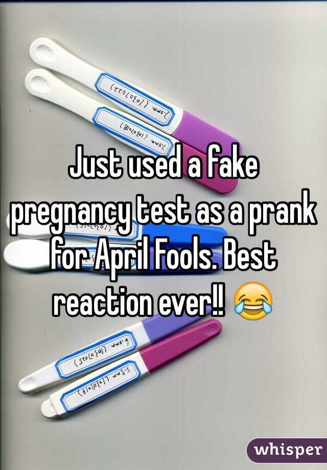 Just used a fake pregnancy test as a prank for April Fools. Best reaction ever!! 😂