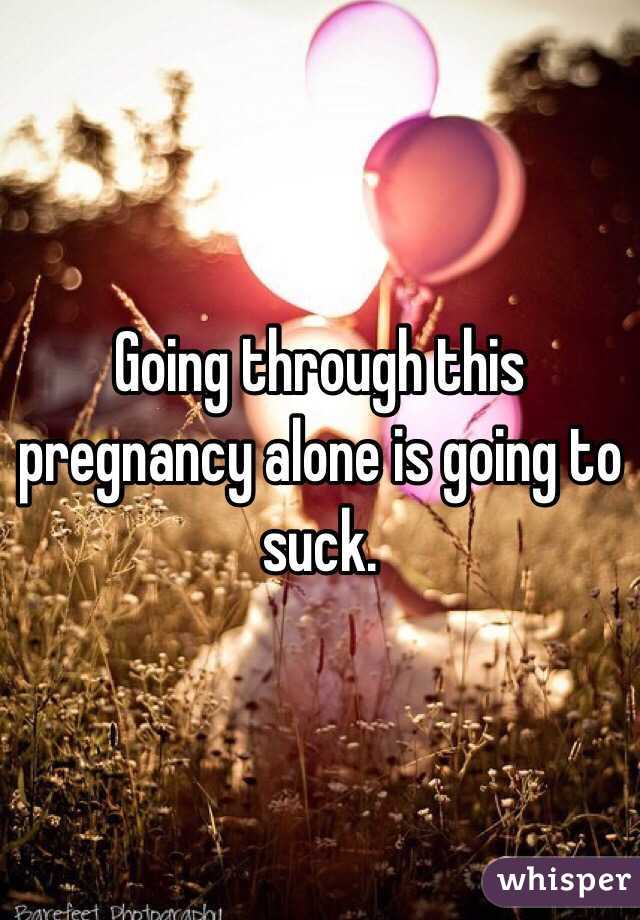 Going through this pregnancy alone is going to suck. 