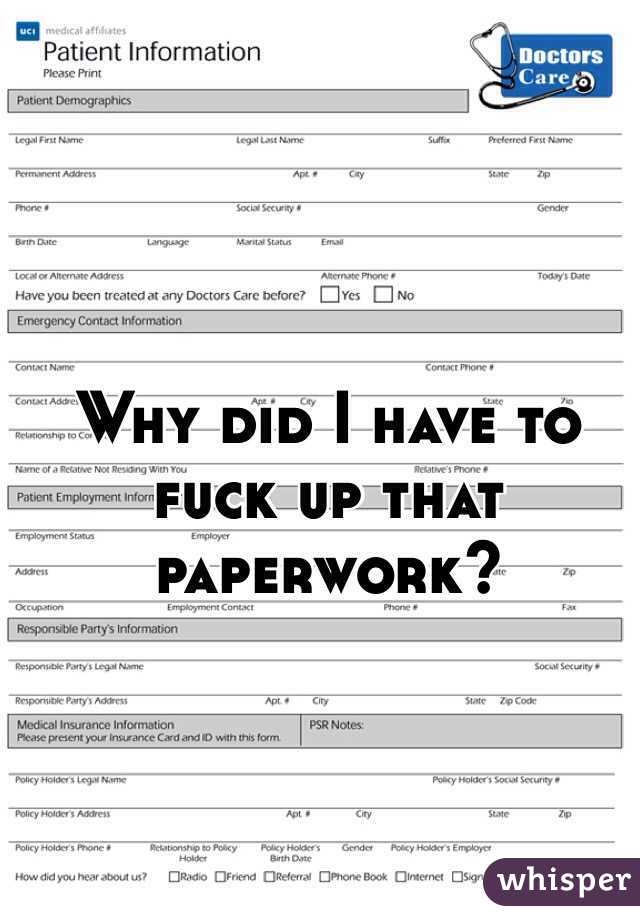 Why did I have to fuck up that paperwork? 
