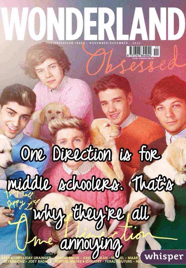 One Direction is for middle schoolers. That's why they're all annoying