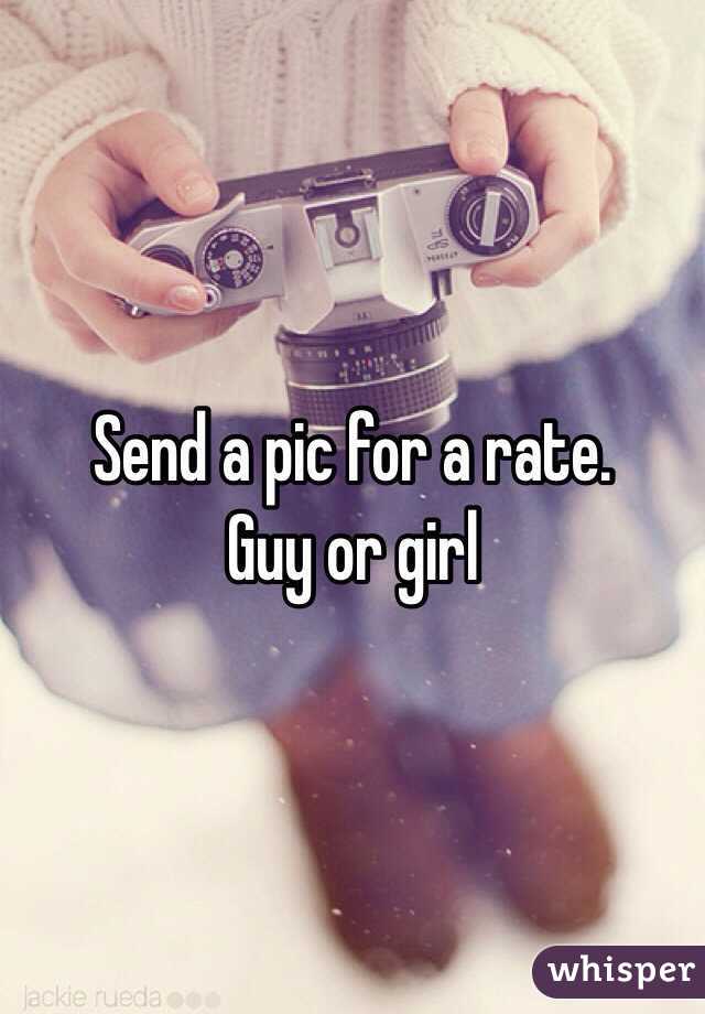Send a pic for a rate.
Guy or girl