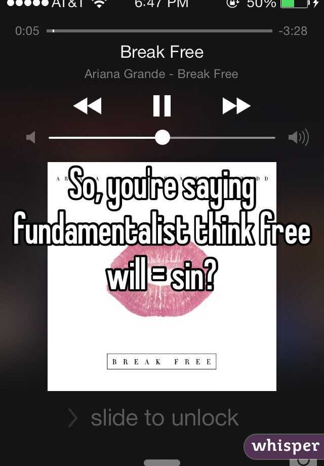 So, you're saying fundamentalist think free will = sin? 