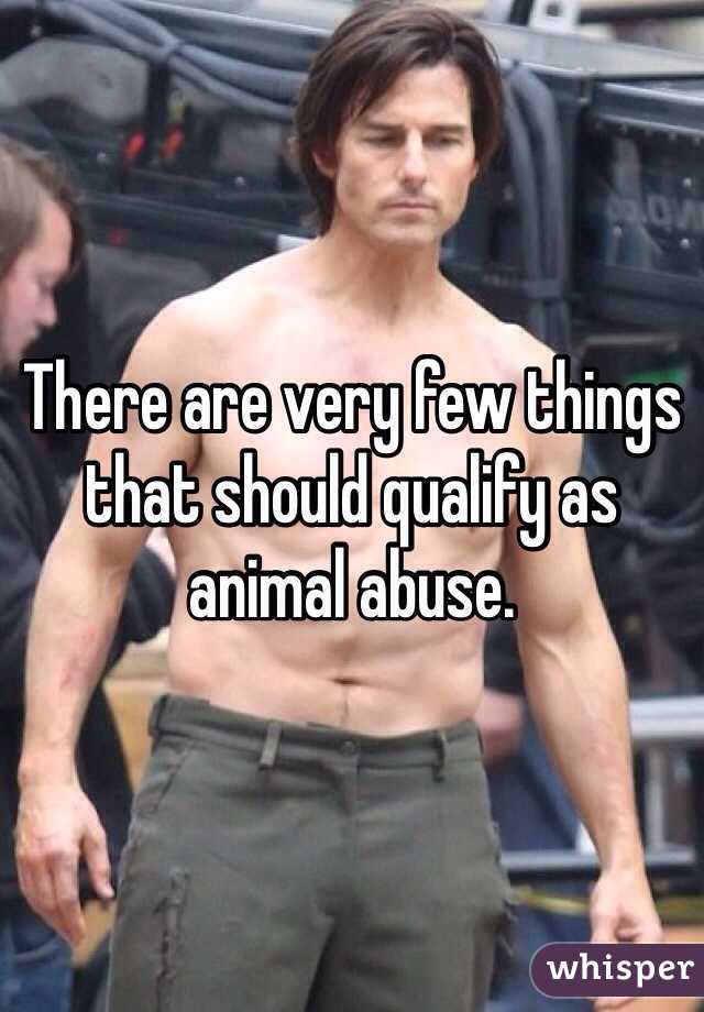 There are very few things that should qualify as animal abuse. 