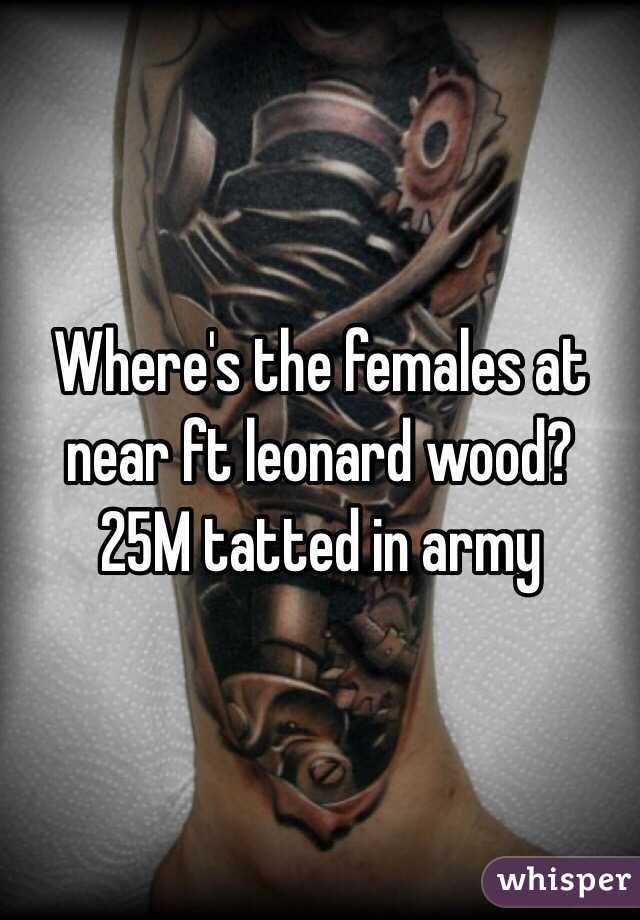 Where's the females at near ft leonard wood?  25M tatted in army