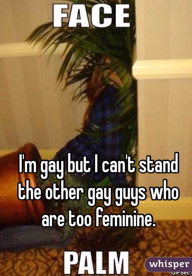 I'm gay but I can't stand the other gay guys who are too feminine.