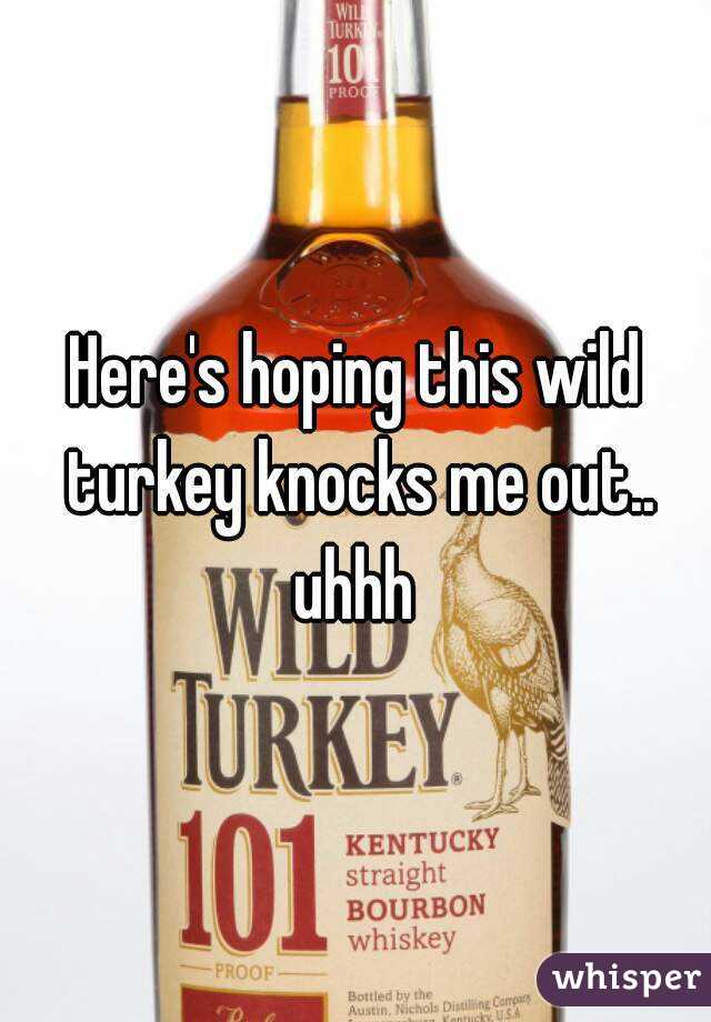 Here's hoping this wild turkey knocks me out.. uhhh 
