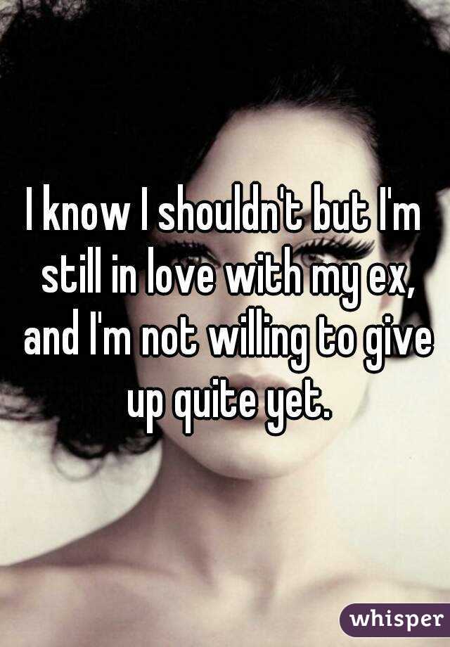 I know I shouldn't but I'm still in love with my ex, and I'm not willing to give up quite yet.