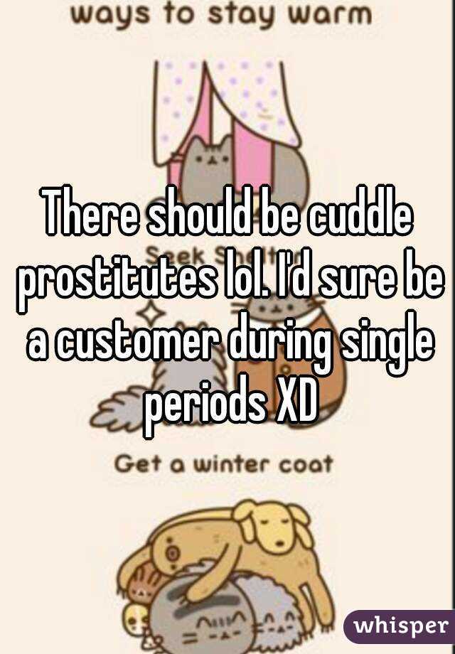 There should be cuddle prostitutes lol. I'd sure be a customer during single periods XD