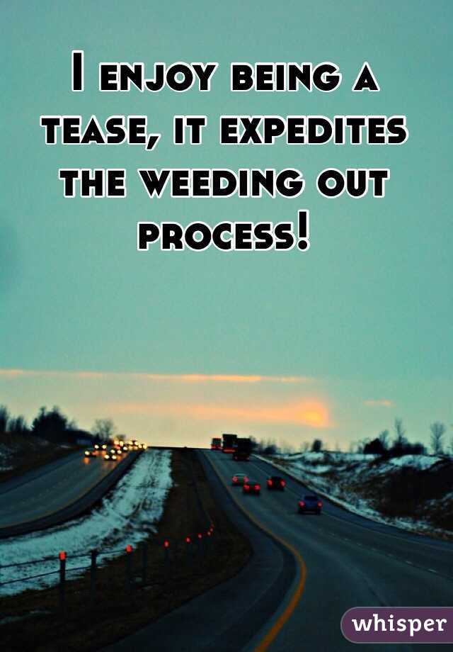 I enjoy being a tease, it expedites the weeding out process! 