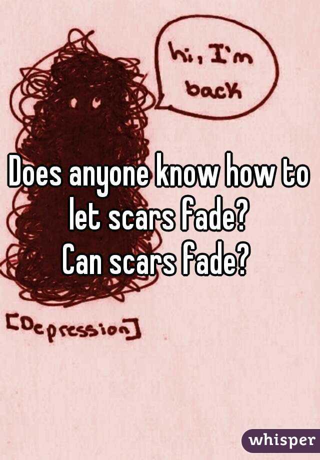 Does anyone know how to let scars fade? 
Can scars fade? 