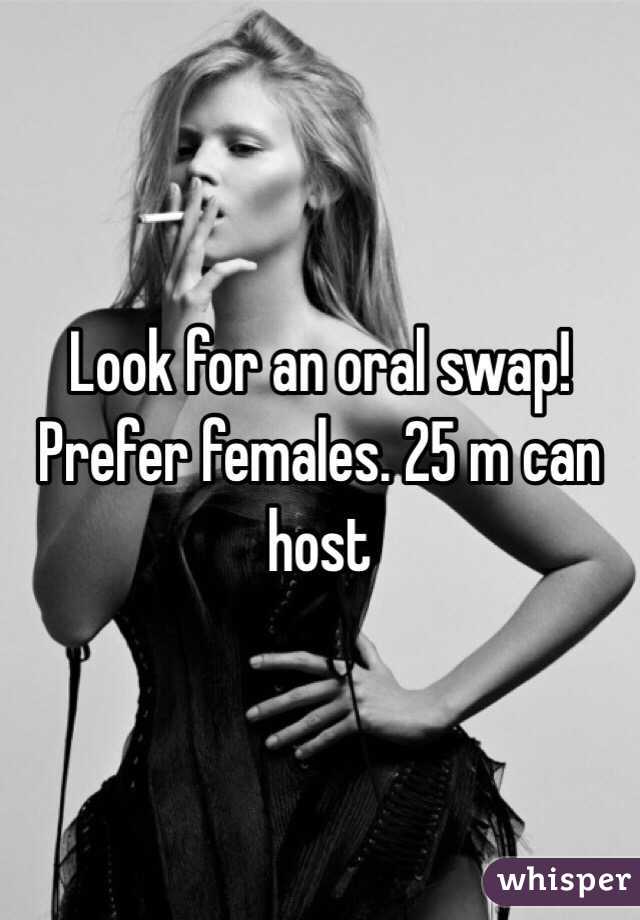 Look for an oral swap! Prefer females. 25 m can host