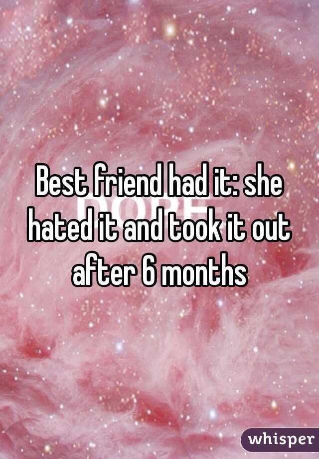 Best friend had it: she hated it and took it out after 6 months 