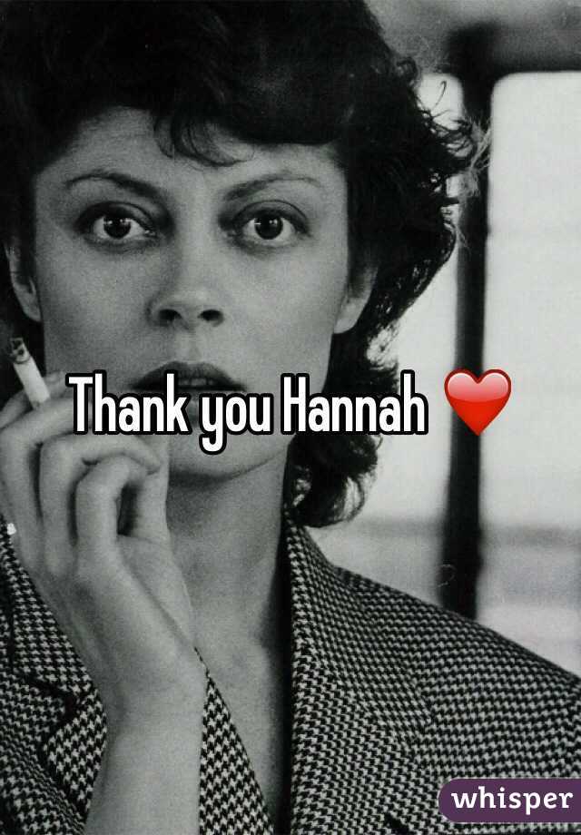 Thank you Hannah ❤️