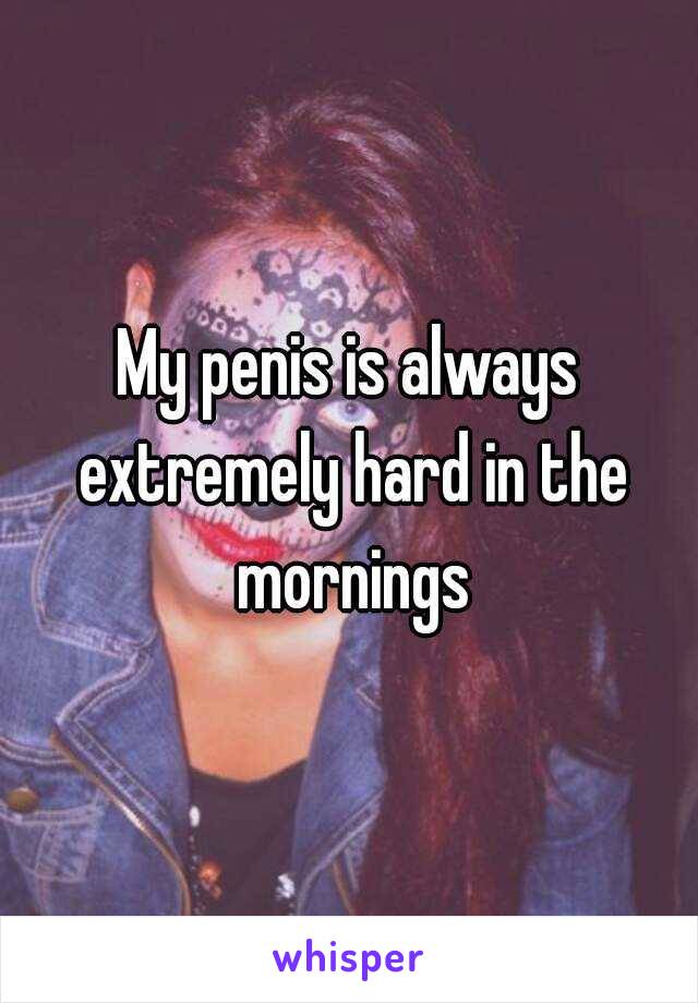My penis is always extremely hard in the mornings