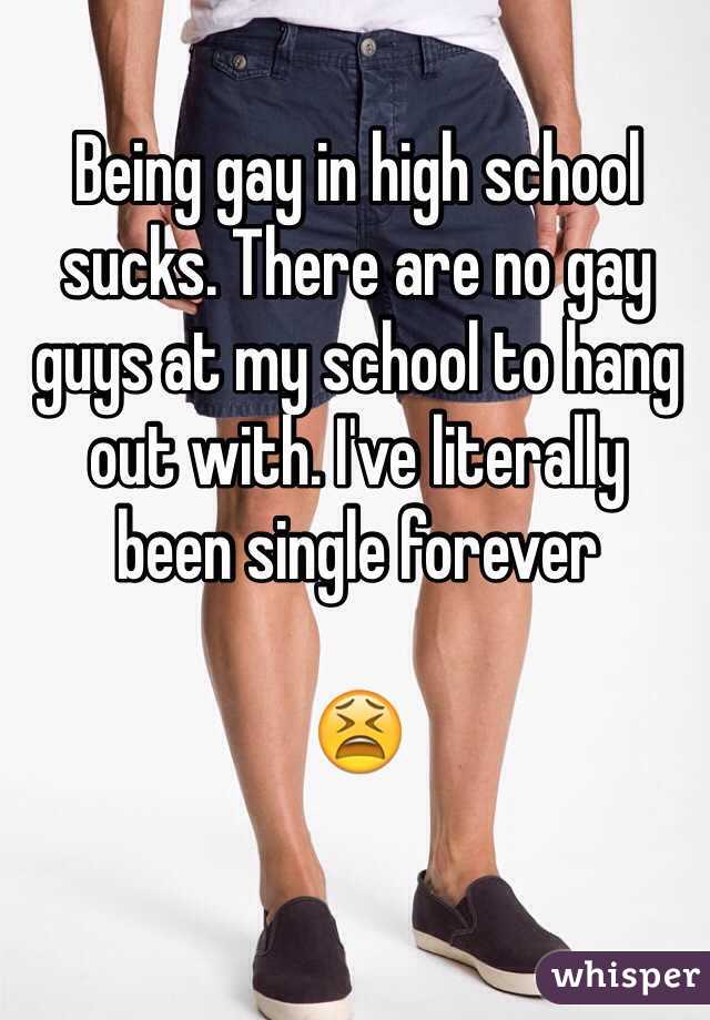 Being gay in high school sucks. There are no gay guys at my school to hang out with. I've literally 
been single forever

😫