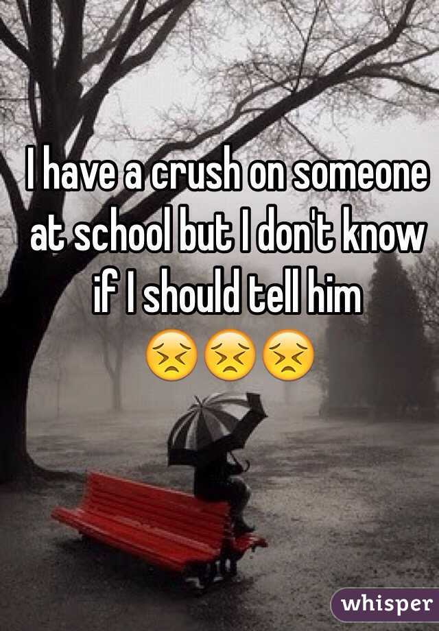 I have a crush on someone at school but I don't know if I should tell him
😣😣😣